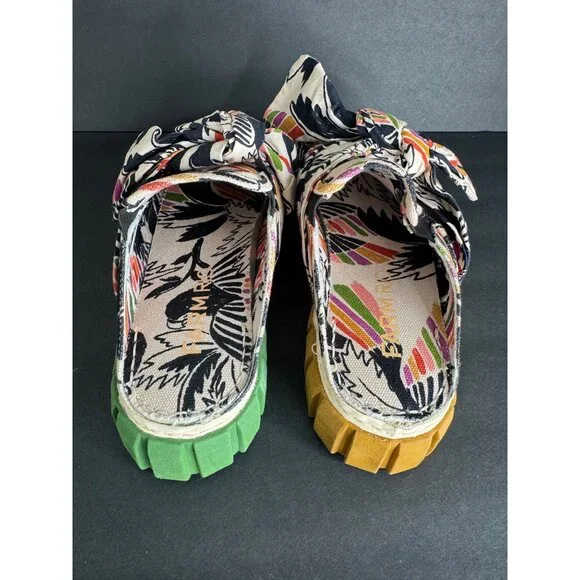 Farm Rio Bananatic Platform Mule Canvas Sneaker Bow Tie EU 38.5 US 7.5 New - Picture 5 of 7